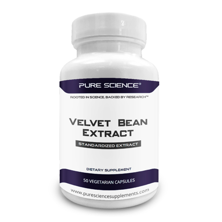 Pure Science Mucuna Pruriens (Velvet Bean) Standardized 95% Mucana L-Dopa Extract 400mg Testosterone Supplement, Improves Mood & Boosts Libido - 50 Vegetarian