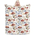 thumbnail image 3 of Red Mushroom Forest Blanket Mushroom Decor Soft Cozy Mushroom Plush Throw Blanket Super Warm Fleece Fuzzy Bedding Blanket Gifts for Kids Girls Boys Women Bed Stuff 40"X50", 3 of 6