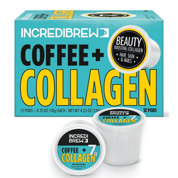 Incredibrew Coffee   Collagen, 7 Grams of Premium Collagen, Keto-Friendly, French Roast, 12ct Pods