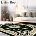 thumbnail image 2 of ODIKA 4'x6' Machine Washable Non-Slip Area Rug, Vintage Medallion Doormat with Intricate Border Design High Traffic Rug with Pad, Green, 600549, 2 of 8