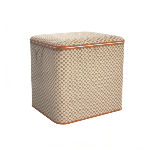 Clothes Hamper Closet Organiser 100L Large Laundry Basket with Zip Cover & Handles Foldable Blanket Organizer Storage Bag for Duvet Quilts Moving House, 19.7x19.7x15.7 Inch