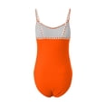 thumbnail image 5 of Huesdet Womens Color Block Print One Piece Swimsuits Athletic Training Swimwear Bathing Suits[Orange,M], 5 of 5