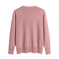 thumbnail image 4 of Knit Sweaters for Women V Neck Loose Long Sleeve Winter Warm Wool Knit Pullover Tops Cozy Tunic Sweater Pink M, 4 of 4