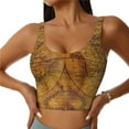 thumbnail image 2 of Lsque Vintage Map Printed Women'S Sports Bra, Compression, Moisture Wicking, High-Impact Sports Bra For Women,Supportive sports bra-Small, 2 of 9
