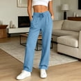 thumbnail image 5 of Wide Leg Sweatpants for Women Casual High Waisted Baggy Sweat Pants Drawstring Workout Jogger Trousers with Pockets, 5 of 9