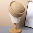 thumbnail image 3 of Hsqqdc Straw Pillbox Hat, Retro Wedding Fedora Fashion Beret Fascinator Painter Hat, 3 of 7