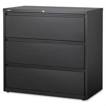 Lorell 3-Drawer Black Lateral Files 42" x 18.6" x 40.3" - 3 x Drawers for File - Letter, Legal, A4