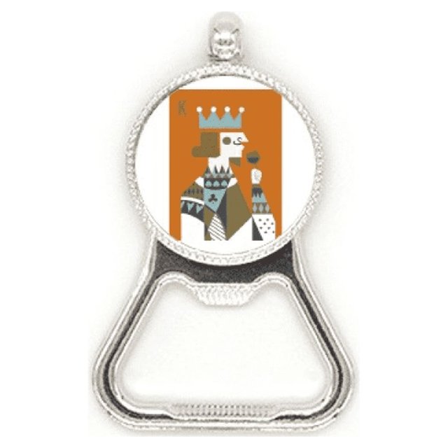 Playing Cards K Illustration Pattern Metal Beer Bottle Cap Opener Duty Stainless Steel