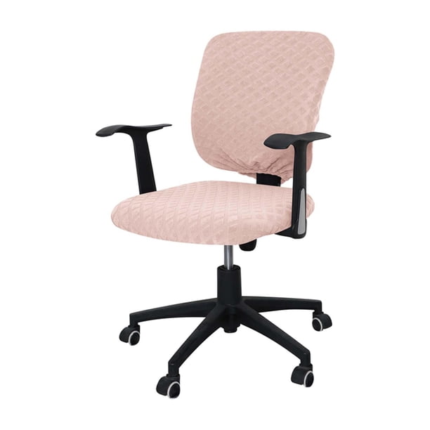 Funda para silla de oficina, fundas para silla elásticas a prueba de aceite, lavables, a prueba de polvo, estirables, funda Universal para silla de es , Rosado perfecl Cubierta de asiento