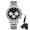 Silver&Black, variant on Chronograph Watches for Men Casual Classic Dial Outdoor Watch Silver Black Tone Stainless Steel Waterproof Mens Watch