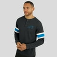 thumbnail image 4 of Men's Darius Rucker Collection by Fanatics Black Carolina Panthers Waffle-Knit Raglan Long Sleeve Henley T-Shirt, 4 of 6