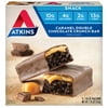 Atkins Caramel Double Chocolate Crunch Snack Bar, Protein Snack, High in Fiber, Low Sugar, 1.55oz, 5 Count