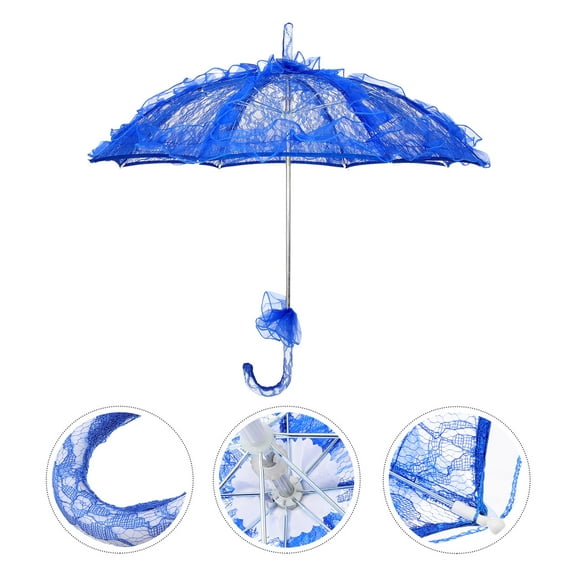 Kids Decorative Lace Dance Umbrella for Rain, Children's Chinese Style Bridal Parasol, Japan Inspired Plastic Umbrella
