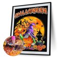 thumbnail image 1 of Cuadros Decorativos Halloween calabaza duende fantasma diamante pintura Kits pared arte decoración (A5536) Ehuebsd embutido en tela, 1 of 8