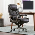 thumbnail image 2 of Serta Lautner Executive Office Chair, SmartLayers™ and ComfortCoils® Technology, Adjustable Lumbar, Black Bonded Leather and Gray Mesh, 2 of 15