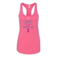 thumbnail image 2 of Keep Calm and Fight On Breast Cancer Awareness Ladies Racerback Tank Top, Hot Pink, X-Large, 2 of 3