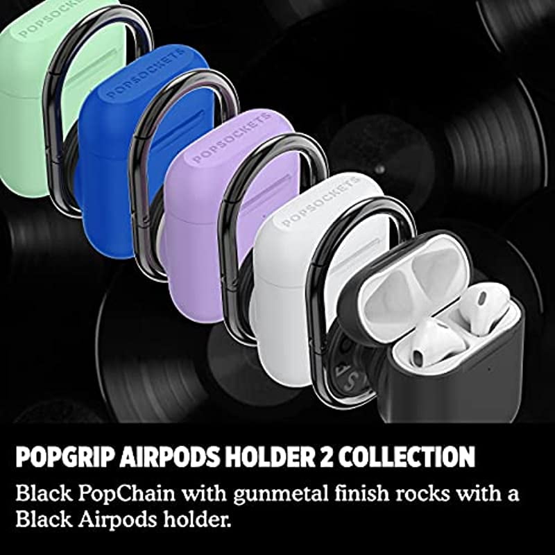 PopSockets PopGrip AirPods Holder + PopChain 2: Swappable Grip and AirPods  Holder for Phones and Tablets - Black Gun Metal - Walmart.com