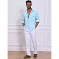 thumbnail image 5 of DARING DIVA Men's Plaid Textured Casual Long Sleeve Button Down Shirt S Sky Blue, 5 of 7