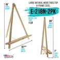thumbnail image 2 of U.S. Art Supply 20" Large Natural Wood Display Stand A-Frame Artist Easel (Pack of 2), Adjustable Tripod Tabletop Holder, 2 of 5