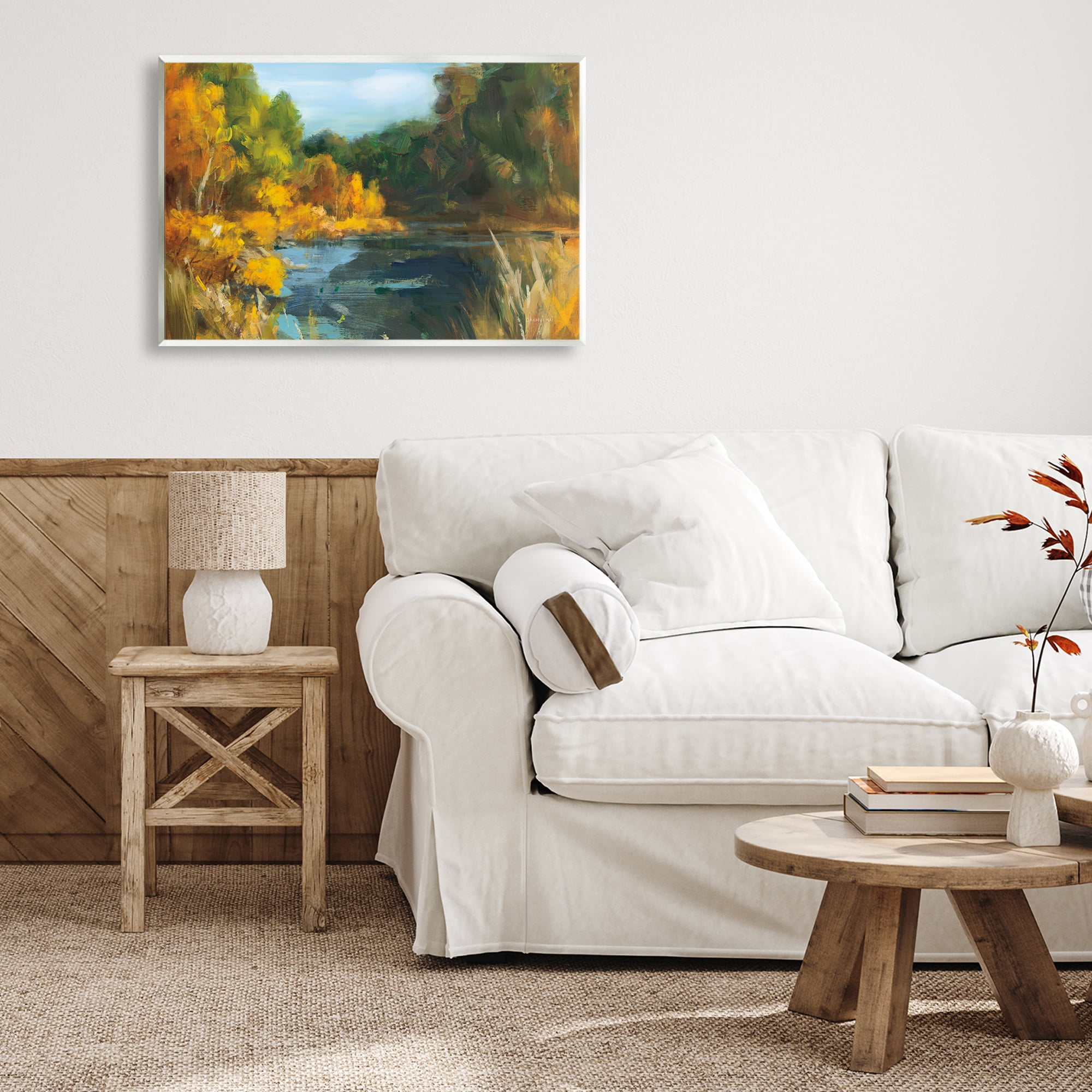 Stupell Industries Autumn River Bend Abstract Wall Plaque Art, design by Danhui Nai
