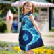 thumbnail image 5 of Fotbe Blue Yin And Yang Vestido de Dormir para Niñas de 3 a 10 Años, Mangas Cortas, Estilo Princesa, Pijama Camisón con Mangas Voladas-Small, 5 of 6