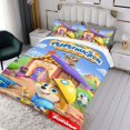 thumbnail image 3 of Pupconstrucción Conjunto de sábanas temático, trío de piezas, cómodo y amigable con la piel, diseño único, regalo de decoración para el hogar para familiares, amigos y fans,140cm *210cm, 3 of 6