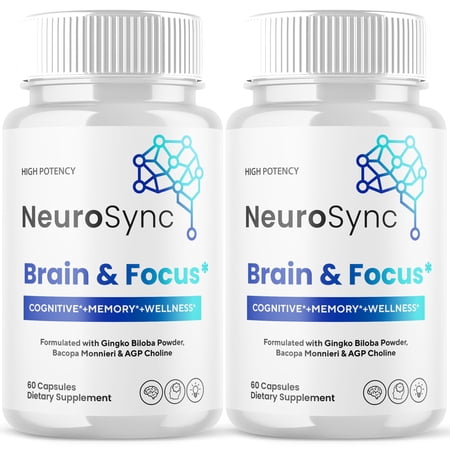 Neurosync Advanced Formula Brain Support Pills Maximum Strength Supplement Neuro Sync 120 Capsules