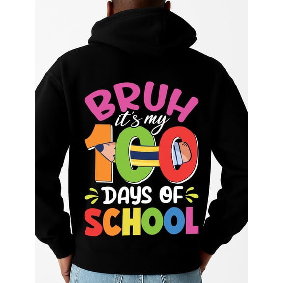 100 Days of School funny hoodies funny humor men regular fit black sutumn clothes hoodies autumn y2k funny humor Unique Design Unisex Shirt Graphic Tee tshirts Retro Unisex Shirt Graphic Tee tshirts