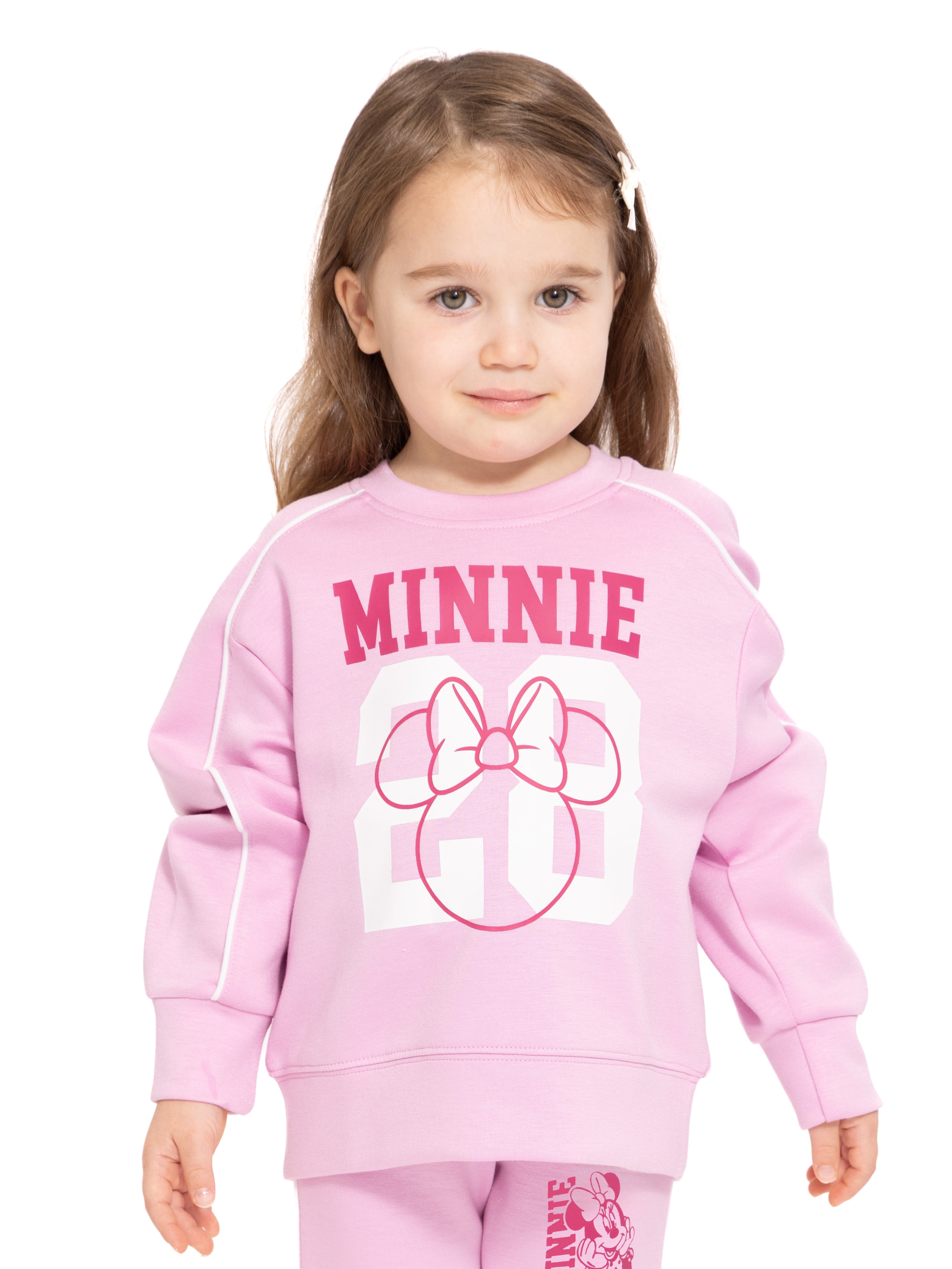 Minnie Mouse Toddler & Big Girls Active Graphic Sweatshirt with Long Sleeves, Sizes 12M-12