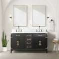 thumbnail image 5 of Laurel 60 in W Black Oak Double Bath Vanity, Carrara Marble Top, and 28 in Mirrors, 5 of 5
