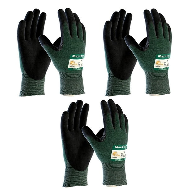 3 Pack MaxiFlex Cut 348743 Cut Resistant Nitrile Coated Work Gloves