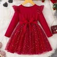 thumbnail image 3 of Fozruso Dress for Girls Girls Long Sleeve Party Dress With Starry Net Skirt Formal Gown For And Celebrations Sizes 3-4 Years, 3 of 6