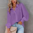 thumbnail image 2 of Womens Fitted Blouse Cute Button down Shirts for Women Womens Formal Shirt Top Casual Long Sleeve Loose Button Shirt Half Undershirt Long Sleeve Long Tail Shirts for Women, 2 of 6