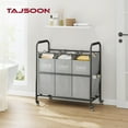 thumbnail image 6 of 3-Bag Laundry Sorter Cart with Lockable Wheels, Heavy Duty Storage Basket for Clothes, 6 of 7