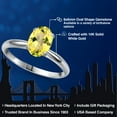 thumbnail image 2 of Gem Stone King 14K White Gold Canary Mystic Topaz Solitaire Engagement Ring for Women | 1.56 Cttw | Oval 8X6MM | Gemstone November Birthstone | Size 6, 2 of 6