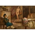 thumbnail image 2 of Tadeusz Makowski 24x18 Black Ornate Framed Double Matted Museum Art Print Titled: Painter and a Model (1923), 2 of 5