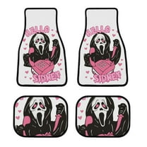 Scream Ghostface Car Floor Mats 4PC Set Anti Skid Vehicle Floor Mat Car Carpet for Front Rear Seats Universal Auto Interior Accessories