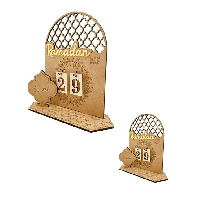 Cuenta Regresiva del Calendario de RamadáN de 2 Piezas - Decoraciones de RamadáN para el Hogar - DecoracióN de Mesa de RamadáN - Regalos de RamadáN para NiñOs C