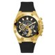 thumbnail image 1 of Reloj GUESS, correa deportiva de silicona negra, funda dorada de 46 mm, 1 of 3