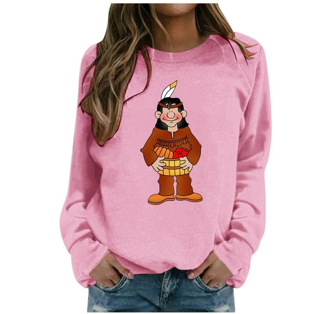 VBARHMQRT Camo Sweatshirt Winter Long Sleeved Printed Women's Hoodless Sweatshirt