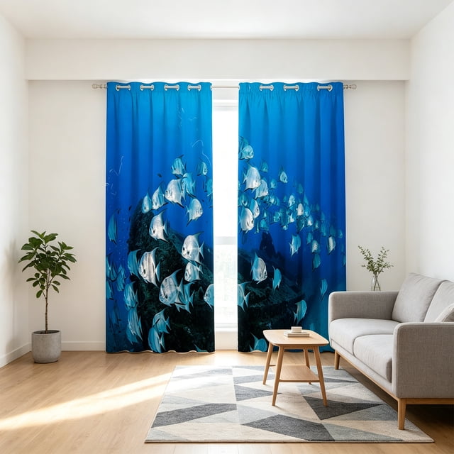 EGNMCR Trendy Printed Patterns With A Strong Decorative Look Light Blocking Curtains For Dorm Rooms Polyester Curtains