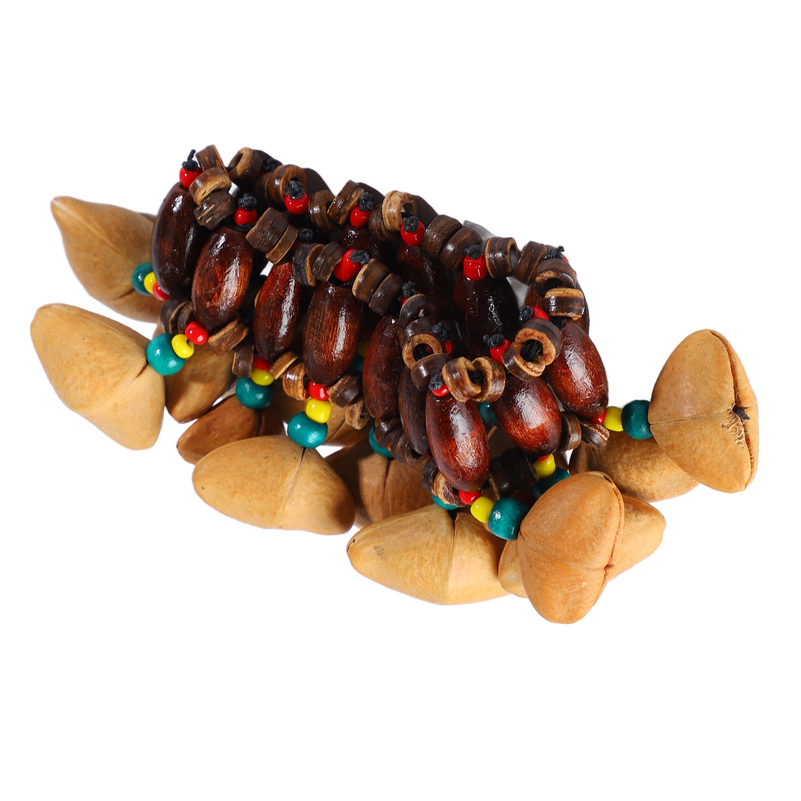 Clochette à Main En Coquille De Noix F Fityle - Shaker Percussion Artisanale 35cm Pour Musique & Décoration
