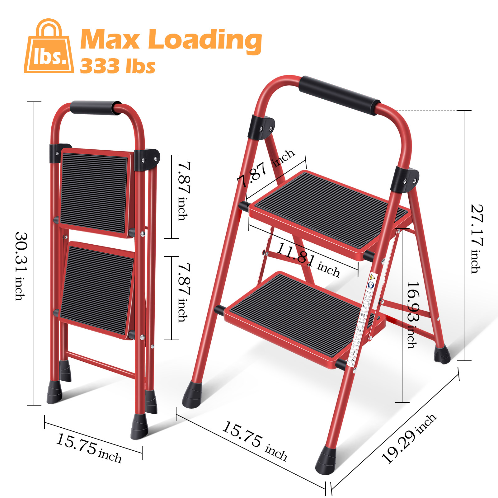 KINGRACK 2-Step Folding Ladder with Handgrip photo 4