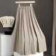 thumbnail image 2 of Falda de gasa gris de cintura alta en forma de A, vestido largo informal elegante para mujer, recién llegado, verano 2024, diseño plisado de moda, 2 of 5