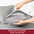 thumbnail image 4 of Mellanni 3-Piece Iconic Twin XL Bedsheet Set - Microfiber, 16" Deep Pocket, Cooling, Wrinkle, Fade, Stain Resistant, Striped Gray/Silver, 4 of 7