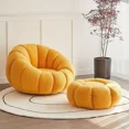 thumbnail image 3 of FINE MAKER Pumpkin Bean Bag Chair with Foot Pad Lazy Sofa, 3 of 6