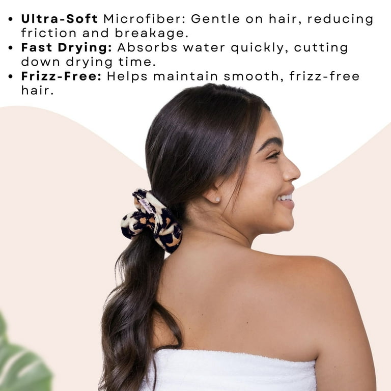 Kitsch Ultra Soft Microfiber Hair Towel Scrunchies, Quick Drying