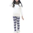 thumbnail image 6 of Actoyo Kids Girls Printed Stretch Leggings Ankle Length Kids Child Fleece Inside Leggings Printing Flower Soft Long Pants Blue 9-10 Years, 6 of 12