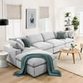 thumbnail image 2 of Modular Sectional Deep Sofa Set, Grey Gray, Fabric, Modern Contemporary, Living Lounge Cafe Room Hotel Lobby Hospitality, 2 of 10