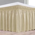 thumbnail image 2 of GFDYREE Wrap Around Bed Skirts with Adjustable Belts for King & Cal King Beds 15" Drop, Sand Elastic Dust Ruffles Easy Fit Wrinkle Resistant Silky Fabric Solid Machine Washable, 2 of 7
